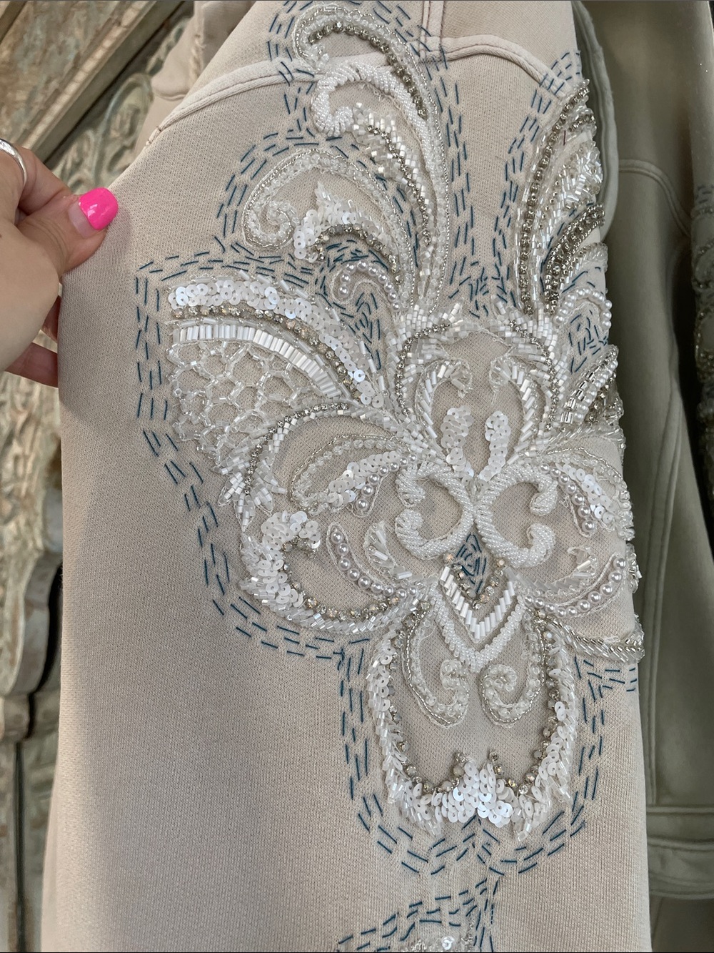Free People Cream Embroidered Hooded Crop Jacket - Picture 5 of 14
